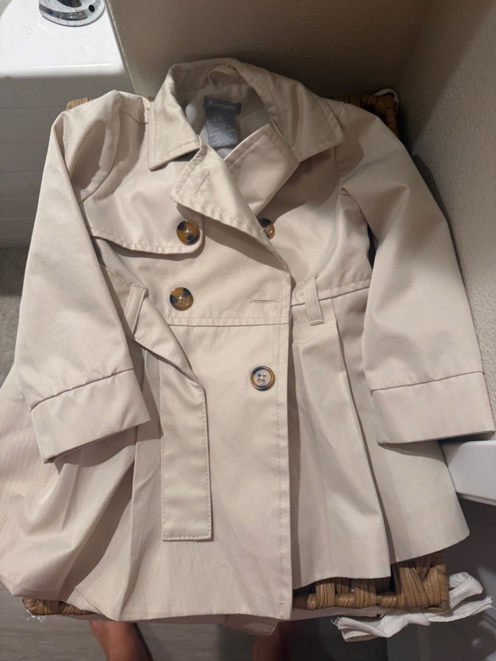 Children's Classic Trench Coat - Cream